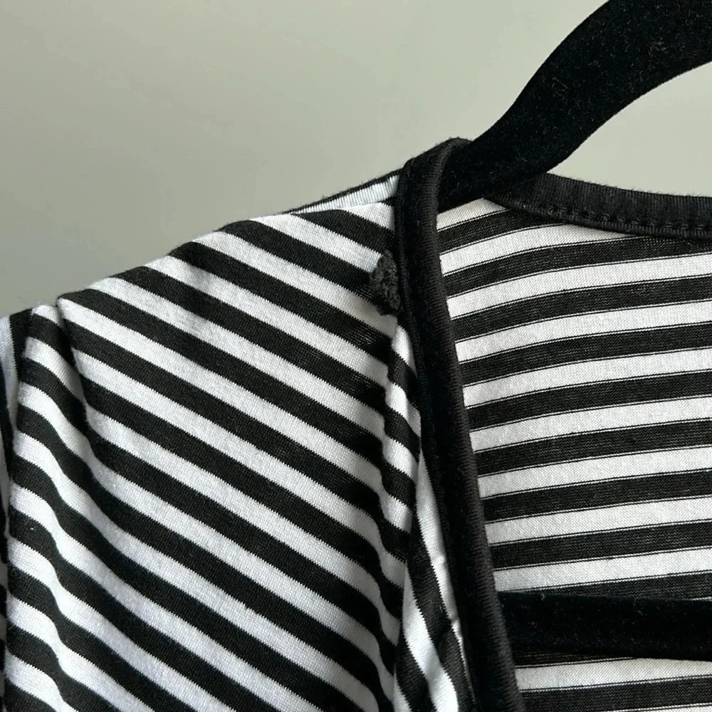 Black & White Striped Cardigan | Open Cardigan | Striped Cardigan | Stripes - Picture 4 of 5
